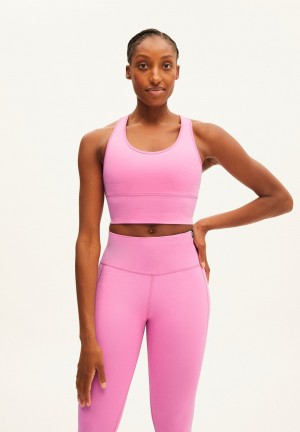ARMEDANGELS SAANTOSHA LI Activewear Bra made of Polyamide Mix (recycled) Raspberry Pink-bright Lime | WJIPOL-521