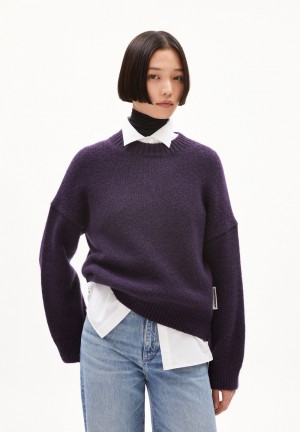 ARMEDANGELS SADNAA SOLID Sweater Oversized Fit made of Merino-Wool Mix Azules | JFNEWD-072
