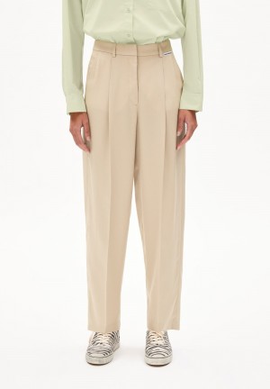 ARMEDANGELS SANDRINAA TAPERED Woven Pants made of TENCEL™ x REFIBRA™ Lyocell Sand Stone | LXQGHJ-950