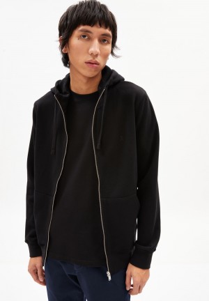 ARMEDANGELS SAROMIAAN COMFORT Sweat Jacket Regular Fit made of Organic Cotton Mix Negras | BQPKAY-152
