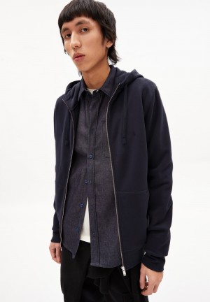 ARMEDANGELS SAROMIAAN COMFORT Sweat Jacket Regular Fit made of Organic Cotton Mix Night Sky | XBAFJV-293