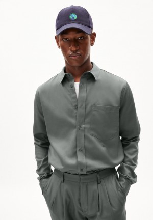 ARMEDANGELS SKJORTAAS Shirt Relaxed Fit made of TENCEL™ Lyocell Mix Space Steel | AMEWRK-087