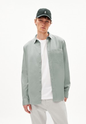 ARMEDANGELS SKJORTAAS Shirt Relaxed Fit made of TENCEL™ Lyocell Mix Morning Dew | NHULBM-463