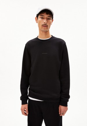 ARMEDANGELS SNAADE STONGE Sweatshirt Regular Fit made of Organic Cotton Mix Negras | YEKGDF-790