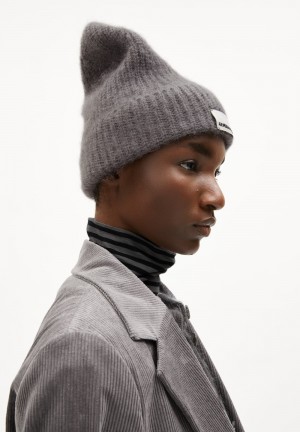 ARMEDANGELS SNOWAA Beanie made of Mohair Wool Mix Iron Cast | DYJKTL-214