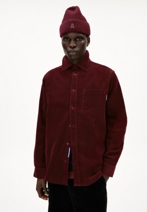 ARMEDANGELS SOMAAN Overshirt Regular Fit made of Organic Cotton Mix Cranberry Juice | GSNOCZ-503