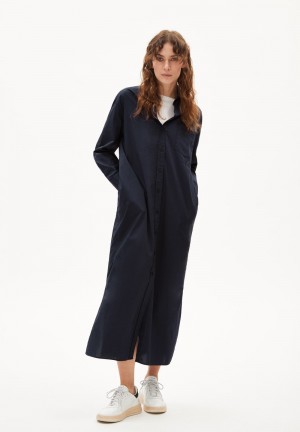 ARMEDANGELS SVENIKAA Woven Dress Relaxed Fit made of Organic Cotton Night Sky | USFACE-149