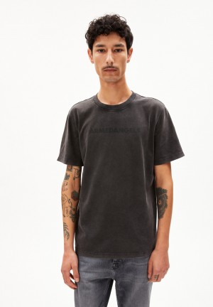 ARMEDANGELS TAALU GMT DYE Heavyweight T-Shirt Relaxed Fit made of Organic Cotton Negras | SQBRTW-359