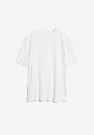 ARMEDANGELS TARJAA Heavyweight T-Shirt Loose Fit made of Organic Cotton Mix Blancas | GFUQIA-174