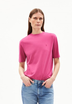ARMEDANGELS TARJAA Heavyweight T-Shirt Loose Fit made of Organic Cotton Mix Crushed Berry | ITSFRQ-285
