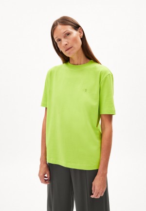 ARMEDANGELS TARJAA Heavyweight T-Shirt Loose Fit made of Organic Cotton Mix Super Lime | DQCKLO-803