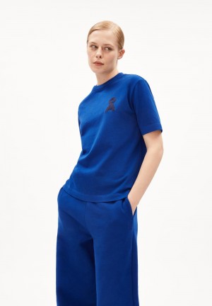 ARMEDANGELS TARJAA Å EMBRO Heavyweight T-Shirt Loose Fit made of Organic Cotton Mix Azules | LMVBPR-962