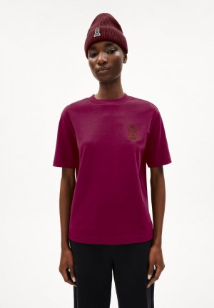 ARMEDANGELS TARJAA Å EMBRO Heavyweight T-Shirt Loose Fit made of Organic Cotton Mix Cherry Juice | SIYNAC-583