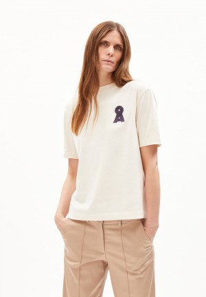ARMEDANGELS TARJAA Å EMBRO Heavyweight T-Shirt Loose Fit made of Organic Cotton Mix Undyed | PDHGAJ-635