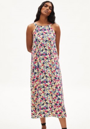 ARMEDANGELS THORAA PAINTED BLOOM Woven Dress Regular Fit made of LENZING™ ECOVERO™ Viscose Blueniverse | WZSDOR-703
