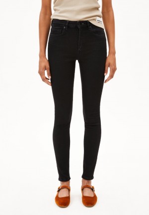 ARMEDANGELS TILLAA Jeans Skinny Leg Mid Waist Organic Cotton Mix X-Stretch Negras | JNVMHZ-524