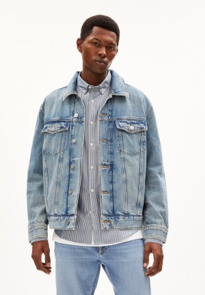 ARMEDANGELS TRAAKA Denim Jacket Oversized Fit made of Organic Cotton Mix Azules | MJLOGF-305
