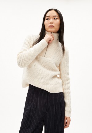 ARMEDANGELS TULIPAA Sweater Regular Fit made of Organic Wool Mix Oatmilk | VDATYQ-398