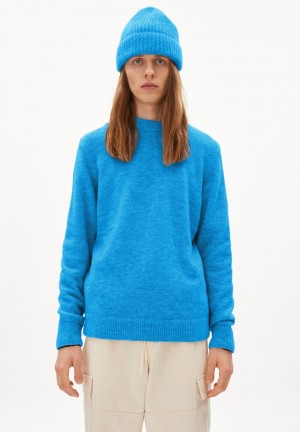 ARMEDANGELS ULDAA PREMIUM Sweater Regular Fit made of Alpaca Wool Mix Turqoise | ANOTDI-960