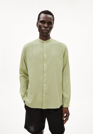 ARMEDANGELS VAALERONIMUS Shirt Relaxed Fit made of Organic Cotton Verde Menta | DVERLK-139