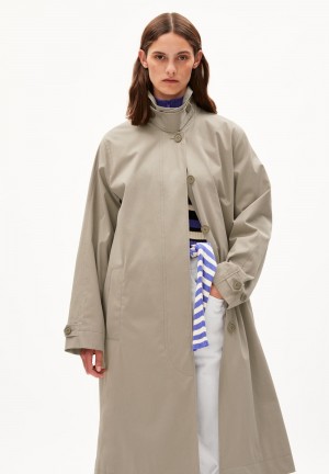 ARMEDANGELS VAANOISE Coat Relaxed Fit made of Organic Cotton Sand Stone | ZVFYJQ-057