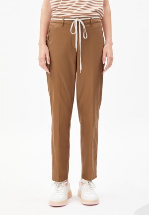 ARMEDANGELS VARMAA SOLID Pants made of Organic Cotton Mix Smoky Almond | UXVIWQ-950