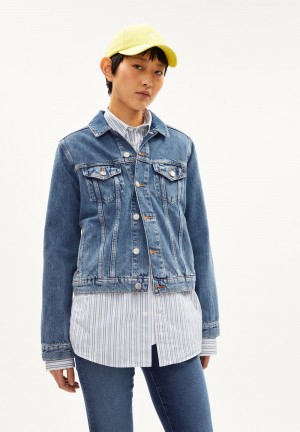 ARMEDANGELS VELITAA RETRO Denim Jacket Regular Fit made of Organic Cotton Mix Azules | RUYILM-983