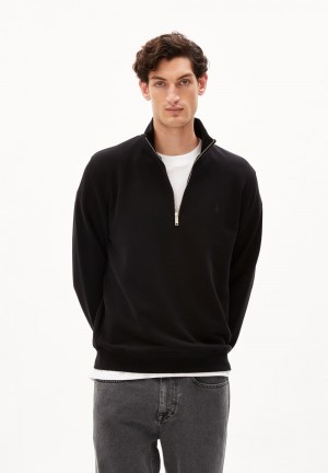 ARMEDANGELS WAARLO COMFORT Sweatshirt Regular Fit made of Organic Cotton Mix Negras | JIMRKO-478