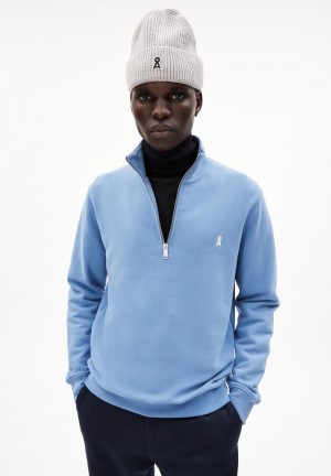 ARMEDANGELS WAARLO COMFORT Sweatshirt Regular Fit made of Organic Cotton Mix Azules | BTNEAM-016