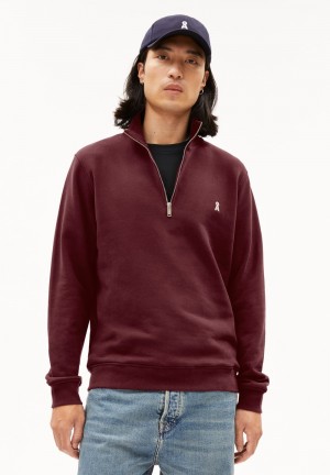 ARMEDANGELS WAARLO COMFORT Sweatshirt Regular Fit made of Organic Cotton Mix Cranberry Juice | WGSEXV-056