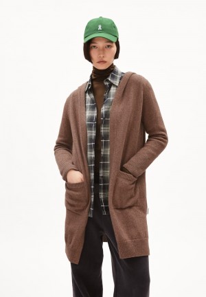 ARMEDANGELS WARMAA Cardigan Relaxed Fit made of Organic Wool Mix Cinnamon Dust Melange | ARHZON-379