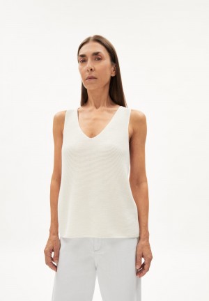 ARMEDANGELS WILMAA Knit Top Regular Fit of Organic Cotton Blancas | RFQXPB-640