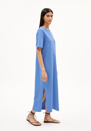 ARMEDANGELS XELINAA Heavyweight Jersey Dress Relaxed Fit made of Organic Cotton Mix Azules | ZCYVUX-901