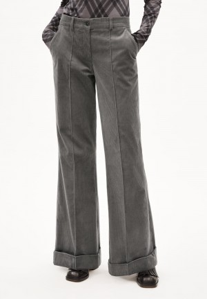 ARMEDANGELS XELLAA CORDUROY Woven Pants made of Organic Cotton Mix Iron Cast | VOHASE-439