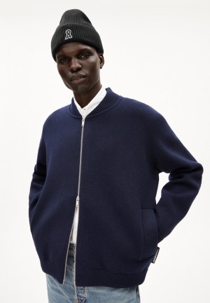 ARMEDANGELS YAAKOV Knit Jacket Relaxed Fit made of Organic Wool Mix Night Sky | HPIZTD-658