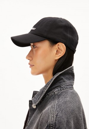 ARMEDANGELS YENAAS PERM Cap made of Organic Cotton Negras | PZJOIF-956