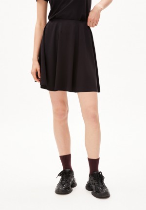 ARMEDANGELS ZELDAA Jersey Skirt Regular Fit made of LENZING™ ECOVERO™ Viscose Mix Negras | TLPKOB-092